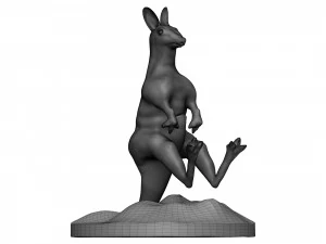 Red kangaroo 3D Print Model