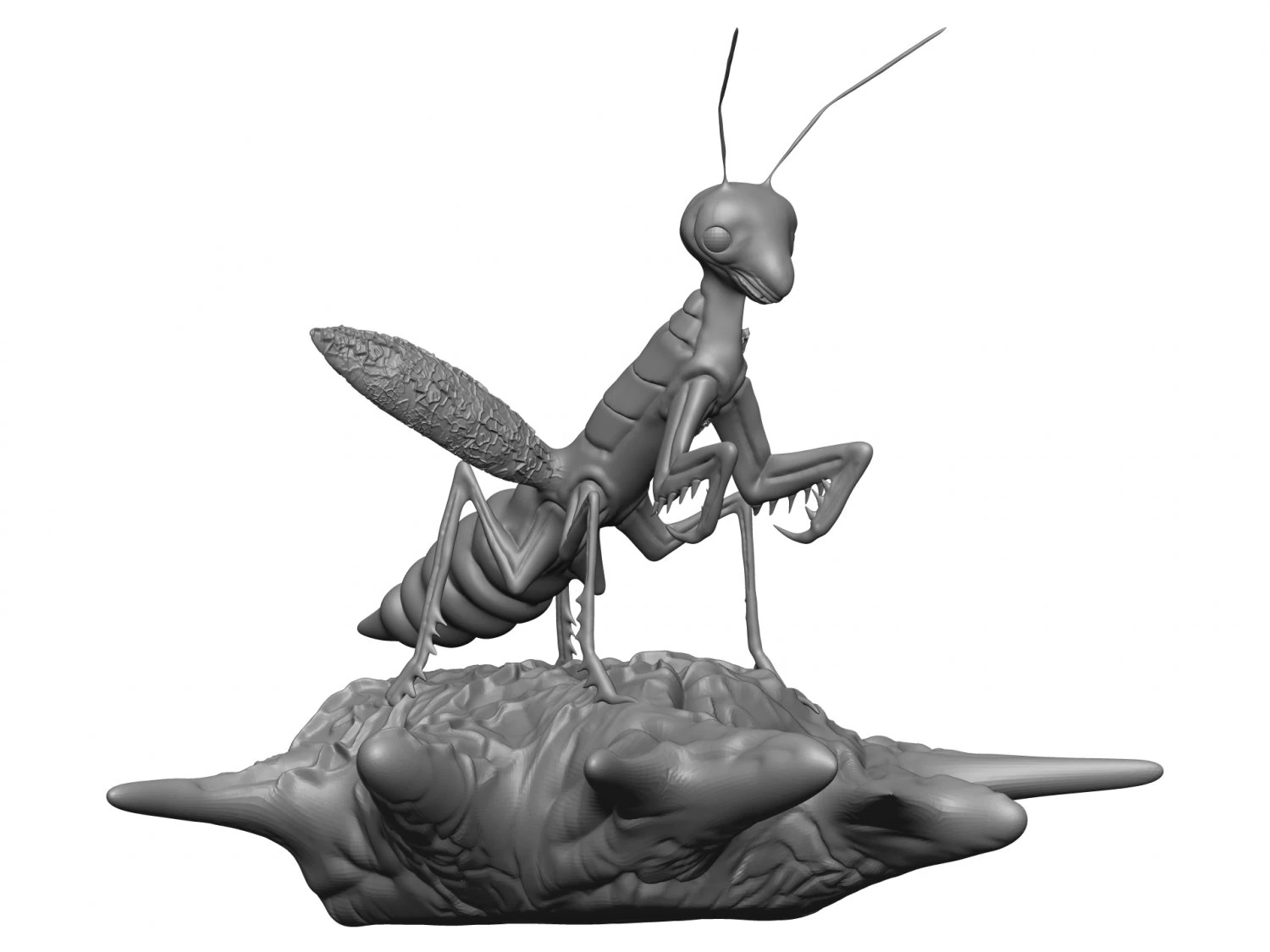 Praying mantis 3D Print Model .c4d .max .obj .3ds .fbx .stl .blend 