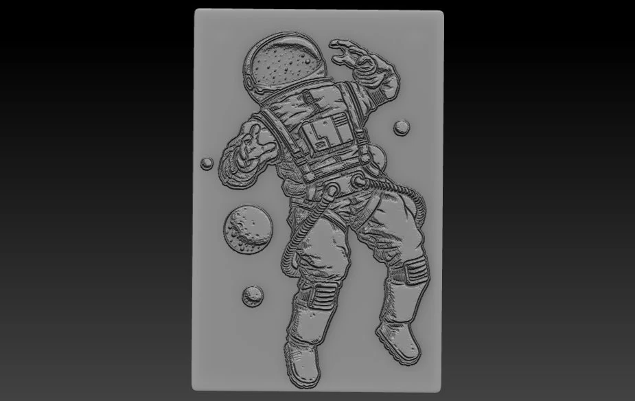 astronot relief 3D Print Model .c4d .max .obj .3ds .fbx .stl .blend 