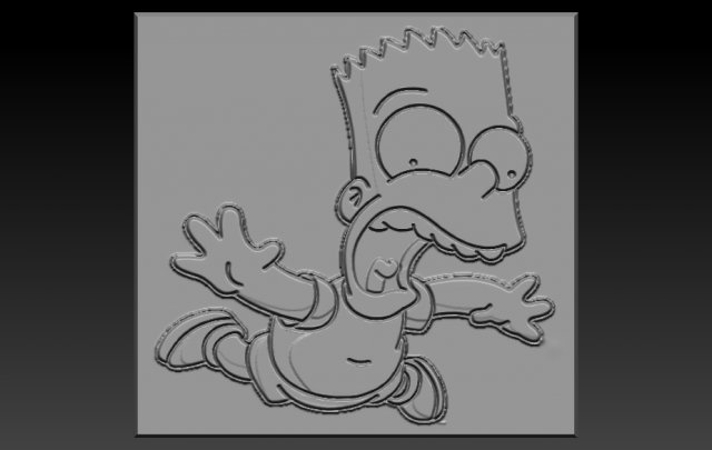 bart simpson relief 3D 프린트 모델 .c4d .max .obj .3ds .fbx .stl .blend 