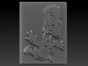bart simpson relief 3D 프린트 모델
