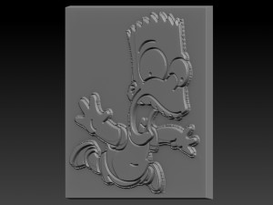 bart simpson relief 3D 프린트 모델
