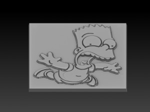 bart simpson relief 3D 프린트 모델