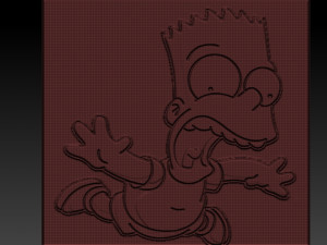 bart simpson relief 3D 프린트 모델