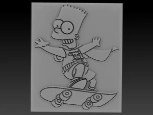 Bart Simpson Erleichterung 3D Druckmodell