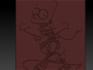 bart simpson relief 3D Print Model