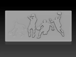 basketballers relief 3D Print Model