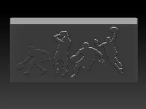 basketballers relief 3D Print Model
