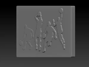 basketballers relief 3D Print Model