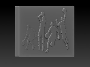basketballers relief 3D 프린트 모델