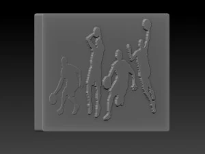 basketballers relief 3D Print Model