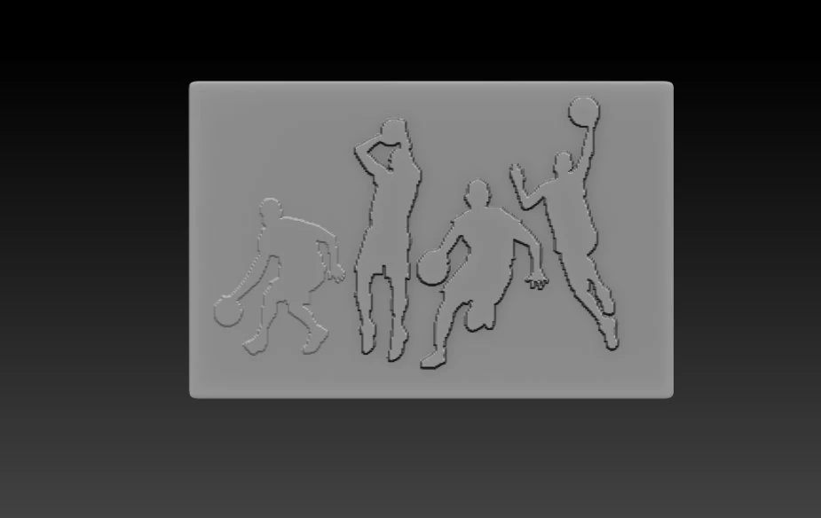 basketballers relief 3D Print Model .c4d .max .obj .3ds .fbx .stl .blend 