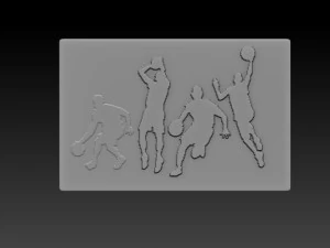 basketballers relief 3D Print Model