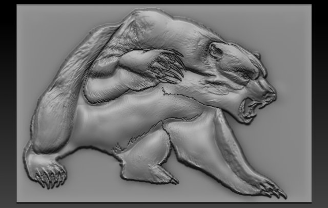 bear relief 3D printmodel .c4d .max .obj .3ds .fbx .stl .blend