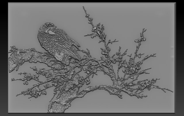 bird relief 3D Baskı Modeli .c4d .max .obj .3ds .fbx .stl .blend 