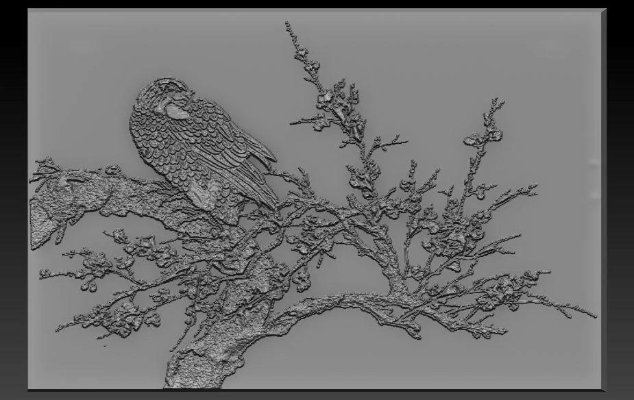 bird relief 3D Print Model .c4d .max .obj .3ds .fbx .stl .blend 