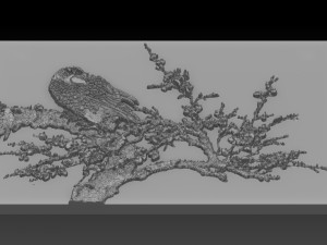 bird relief 3D Baskı Modeli
