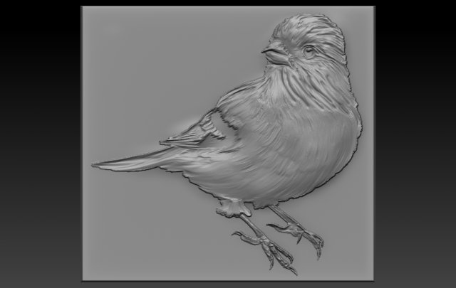 bird relief 3D-printmodel .c4d .max .obj .3ds .fbx .stl .blend 