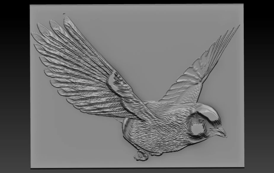 bird relief 3D Print Model .c4d .max .obj .3ds .fbx .stl .blend