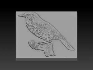 bird relief Modello di stampa 3D