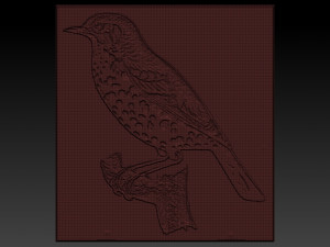 bird relief Modello di stampa 3D
