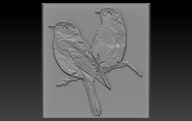 bird relief 3D Print Model .c4d .max .obj .3ds .fbx .stl .blend 