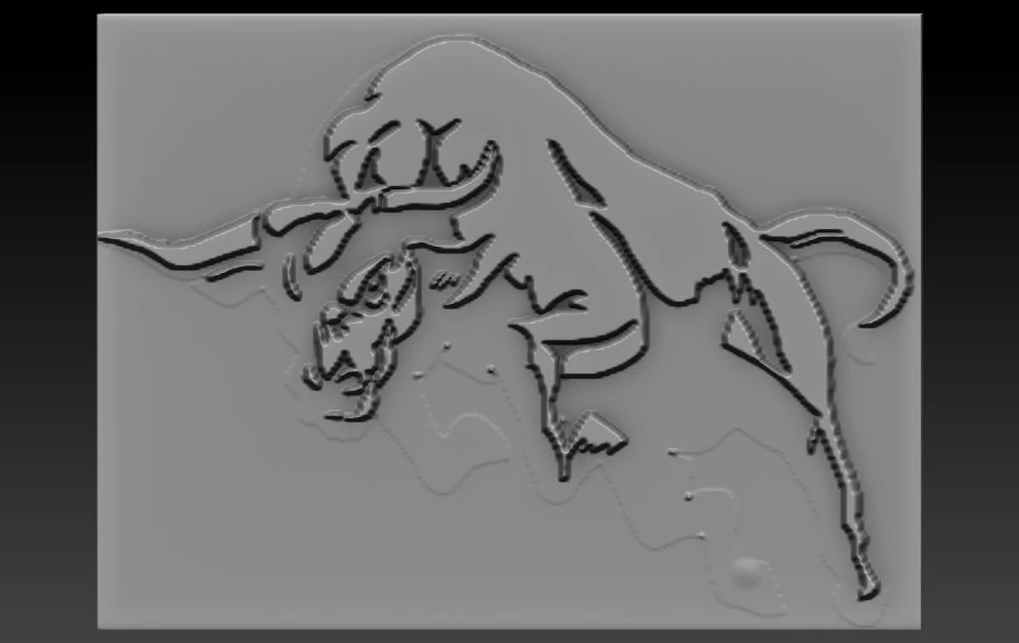 bison relief 3D Print Model .c4d .max .obj .3ds .fbx .stl .blend 