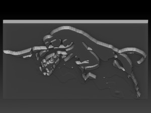 bison relief Model do druku 3D