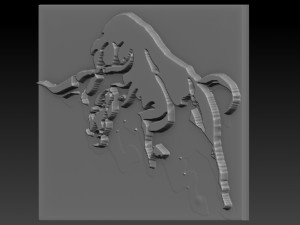 bison relief Model do druku 3D