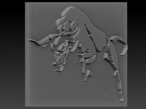 bison relief Model do druku 3D