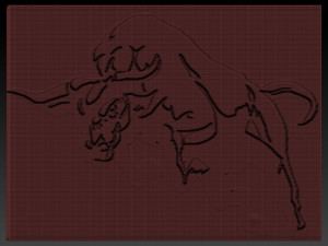 bison relief Model do druku 3D