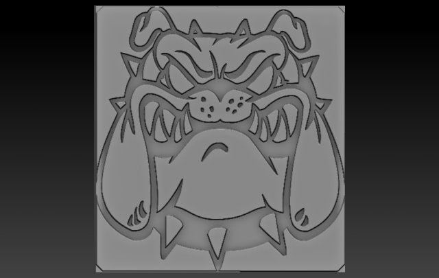 bulldog relief 3D 打印模型 .c4d .max .obj .3ds .fbx .stl .blend 