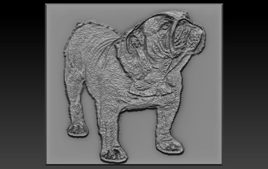 bulldog relief 3D Print Model .c4d .max .obj .3ds .fbx .stl .blend