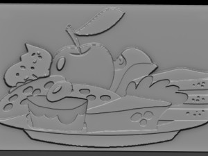 cake-apple relief 3D Print Model