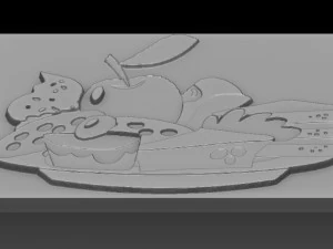 cake-apple relief 3D Print Model