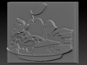 cake-apple relief 3D Print Model