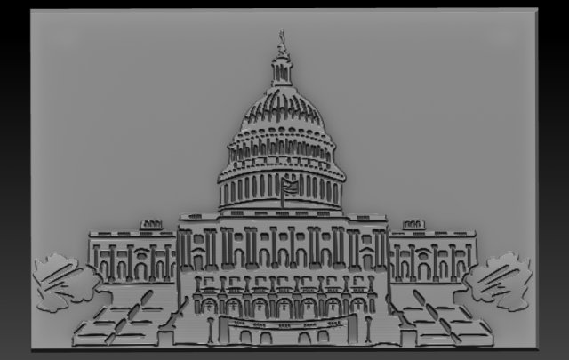 capitol build relief 3D Print Model .c4d .max .obj .3ds .fbx .stl .blend