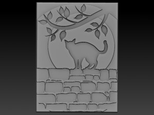 cat relief 3D Print Model