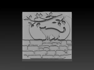 cat relief 3D Print Model