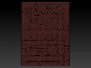 cat relief 3D Print Model