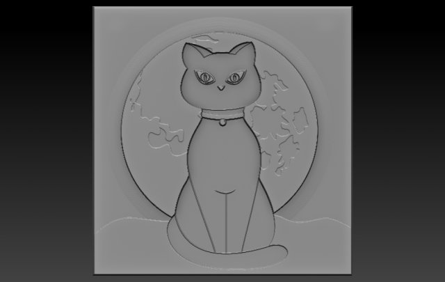 cat relief Model Cetak 3D .c4d .max .obj .3ds .fbx .stl .blend 