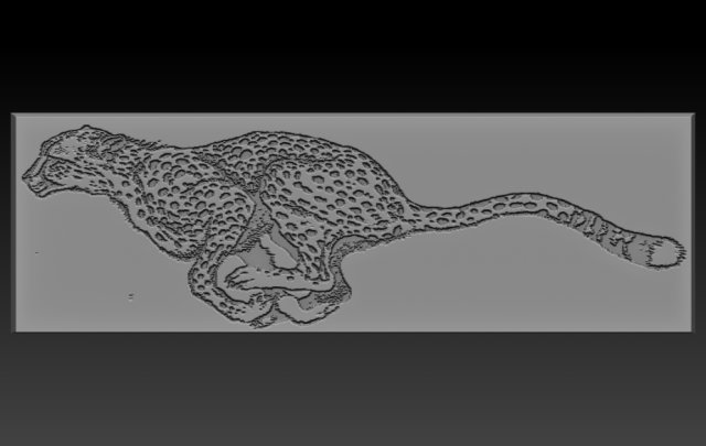 cheetah relief 3D Print Model .c4d .max .obj .3ds .fbx .stl .blend 