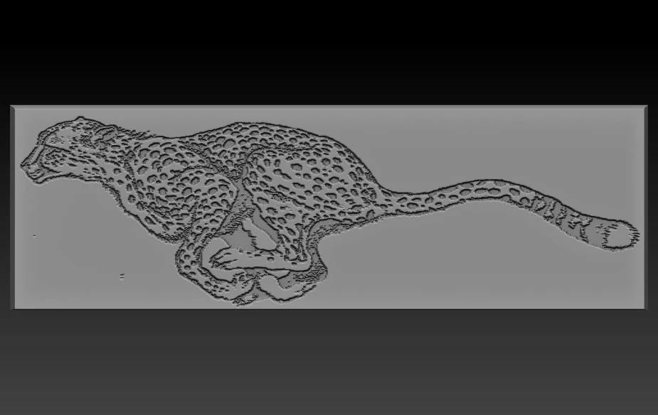 cheetah relief 3D Print Model .c4d .max .obj .3ds .fbx .stl .blend 