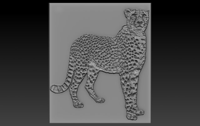 cheetah relief 3D Print Model .c4d .max .obj .3ds .fbx .stl .blend 