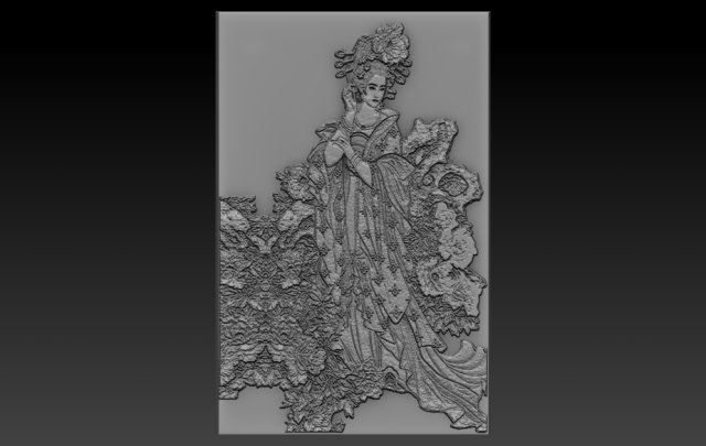 chinese woman relief 3D Baskı Modeli .c4d .max .obj .3ds .fbx .stl .blend 