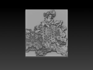 chinese woman relief 3D Baskı Modeli