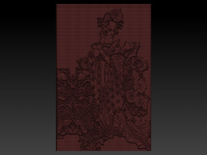 chinese woman relief 3D Baskı Modeli