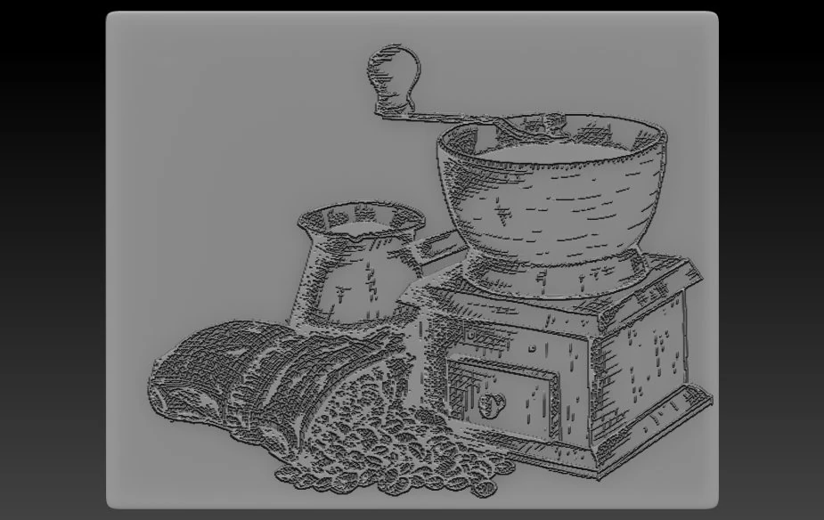 coffee relief 3D Print Model .c4d .max .obj .3ds .fbx .stl .blend 