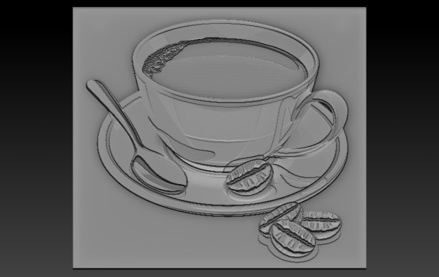 coffee relief 3D प्रिंट मॉडल .c4d .max .obj .3ds .fbx .stl .blend