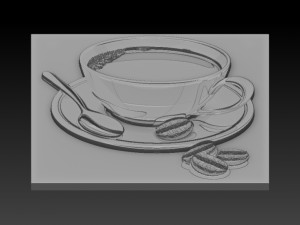 coffee relief 3D प्रिंट मॉडल